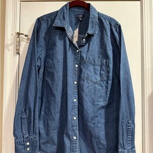 J. Crew Women's Denim Button-Down Shirt - Blue